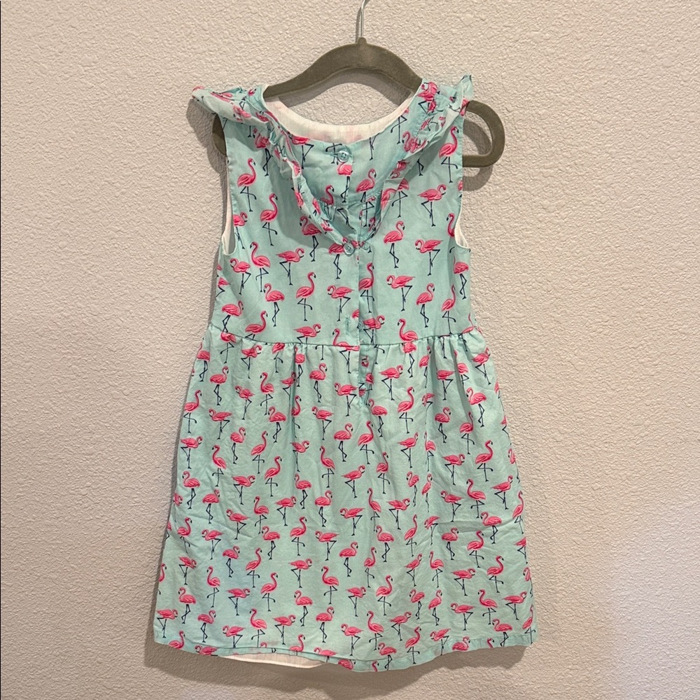 Penelope Mack Flamingo Print Dress - Light Blue and Pink
